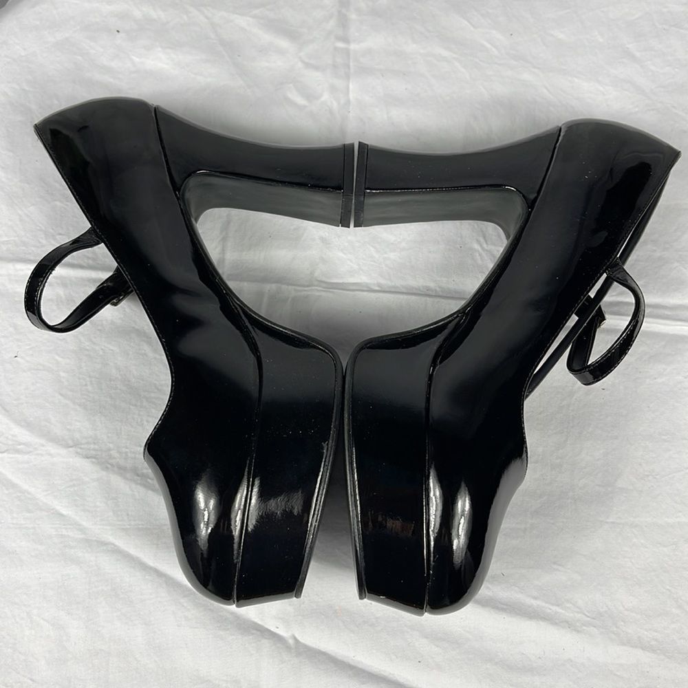 Mary Jane Platform Pumps Chunky Heels Black Patent MaryJane-50 Size 10 N…